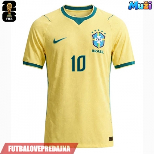 Lacne Muži Futbalové dres Brazília Vinicius Junior #10 MS 2026 Krátky Rukáv - Domáci